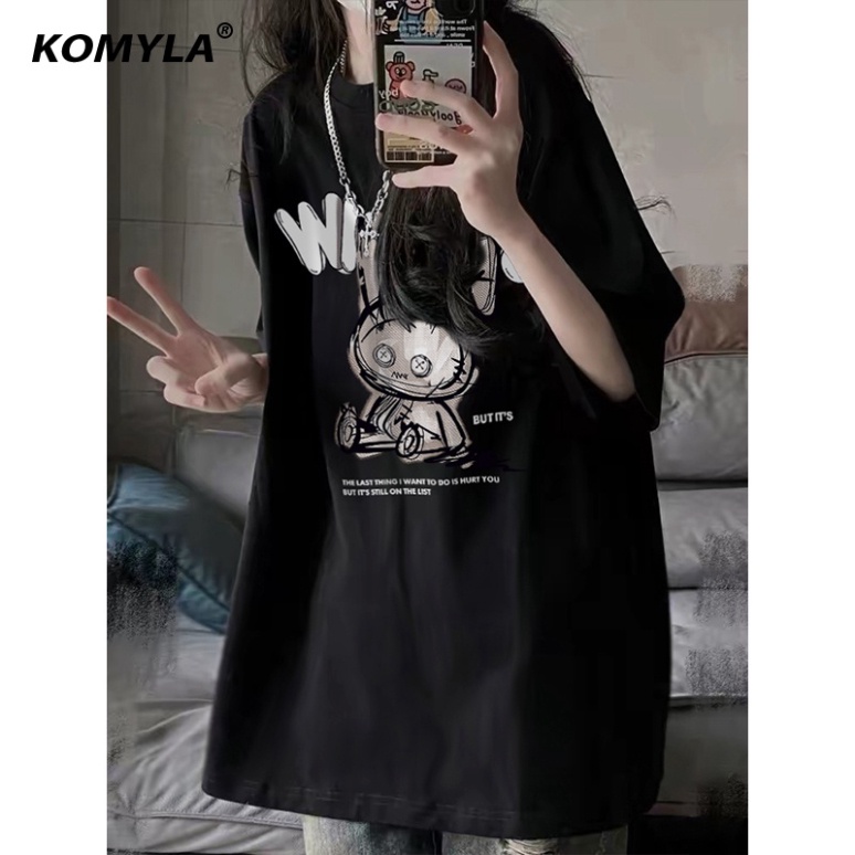 Áo Thun giới tính Form Rộng Tay Lỡ Unisex áo cộc cổ hình tròn Basic Overisze BUNNY WIOOPS mới nhất 2023_G07 | BigBuy360 - bigbuy360.vn