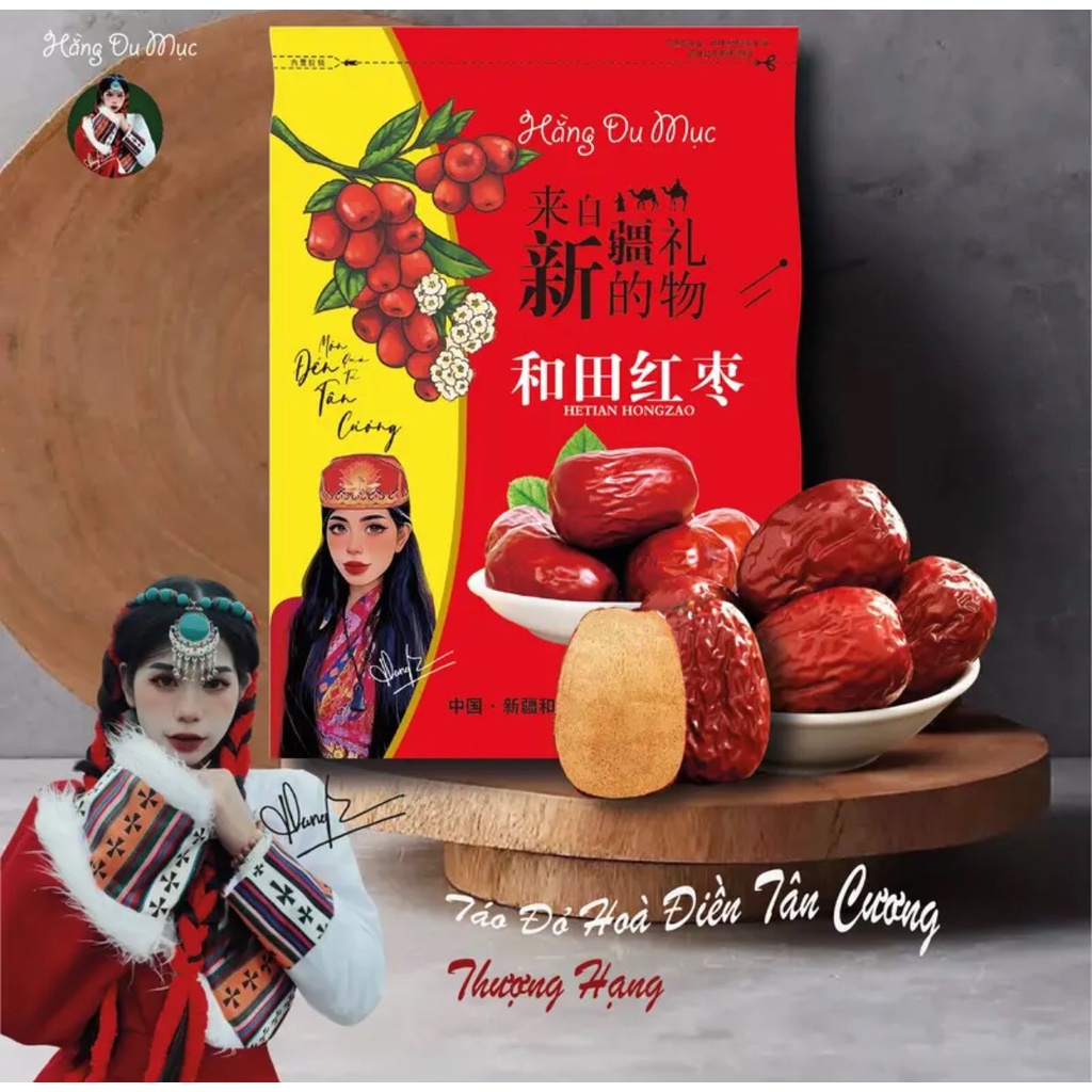 Táo đỏ Hòa Điền Tân Cương size To thơm ngon Túi 1kg