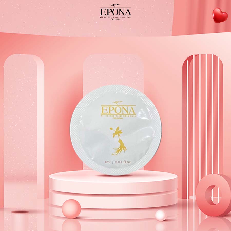 Mẫu Dùng Thử Kem Xoá Mờ Thâm Nám Chiết Xuất Hồng Sâm Sample Epona Red Ginseng Gold Whitening Cream 1ml