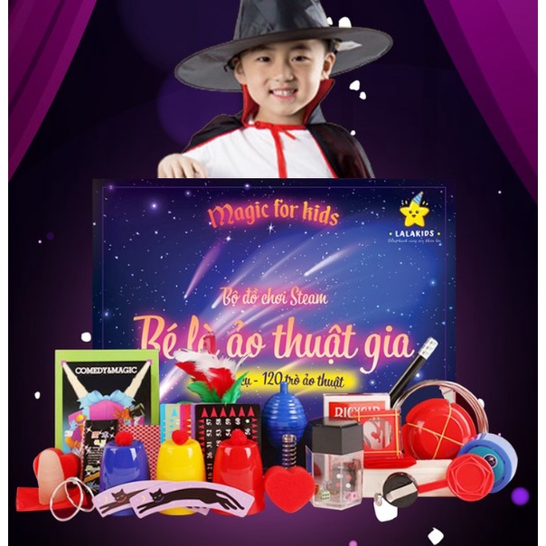 Bộ Dụng Cụ Ảo Thuật Gia 22 Dụng Cụ 120 Trò Ảo Thuật Hiệu Ứng Giúp Bé Làm Ảo Thuật Stem (Đầy Đủ Video Hướng Dẫn)