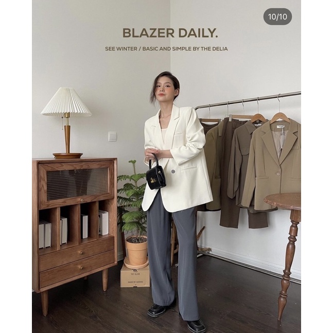 390 ÁO BLAZER 2 CÚC NGANG DÀI TAY