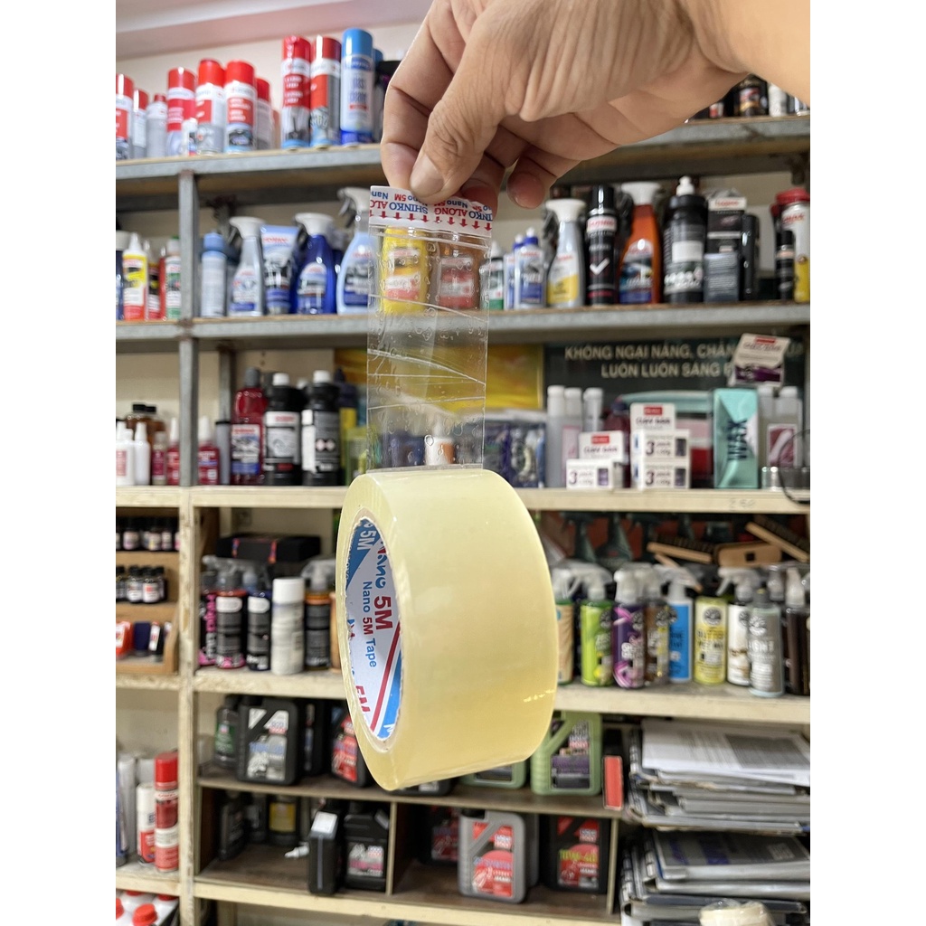 CÂY 6 CUỘN BĂNG KEO DÁN THÙNG OPP TRONG SUỐT 1.2KG NANO 5M TAPE ĐỘ DÀY 50MIC 48MMX100YDS Ducthanhshop