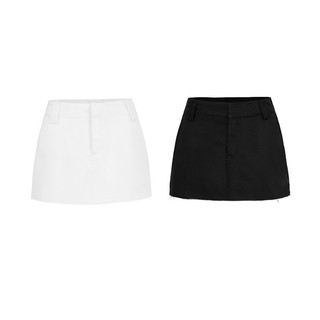 WEDNESDAY Chân váy kaki ngắn basic lưng thấp - Mini skirt