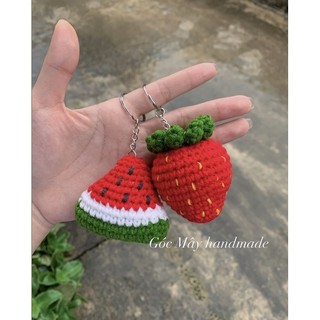 Móc khoá Dâu tây bằng len - Đồ Handmade