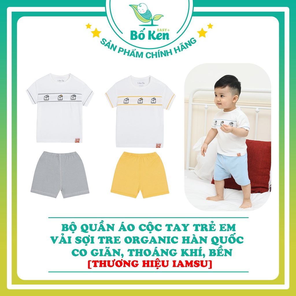 Shop Bố Ken - Bộ Quần Áo Cộc Tay Trẻ Em Vải Sợi Tre Organic Co Dãn