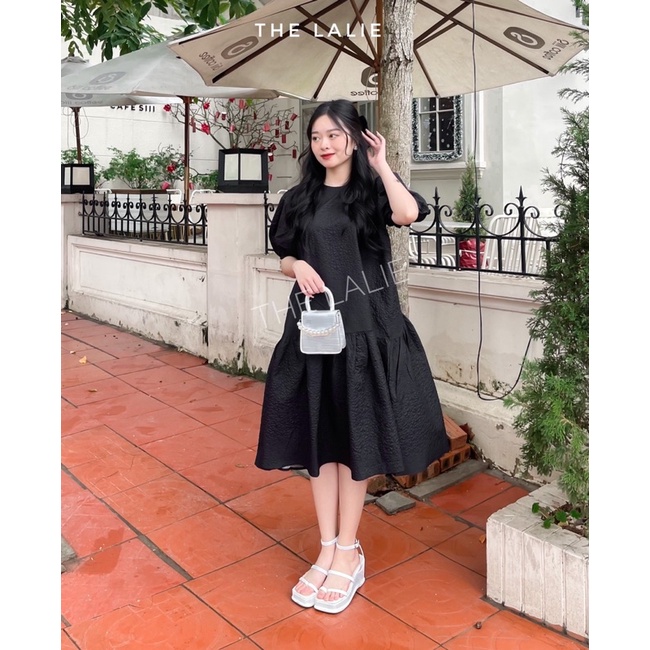 Váy babydoll, váy xuông tay bồng đuôi cá hai màu trắng,đen mặc đi chơi đi dạo phố cực xinh by TheLalie