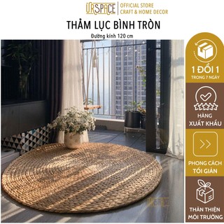 Thảm trải sàn lục bình URSPACE trang trí phòng khách, phòng ngủ hình tròn D120 cm