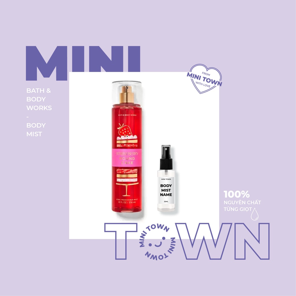 STRAWBERRY POUND CAKE - Xịt Thơm Lưu Hương Toàn Thân Bath & Body Works Fine Fragrance Mist