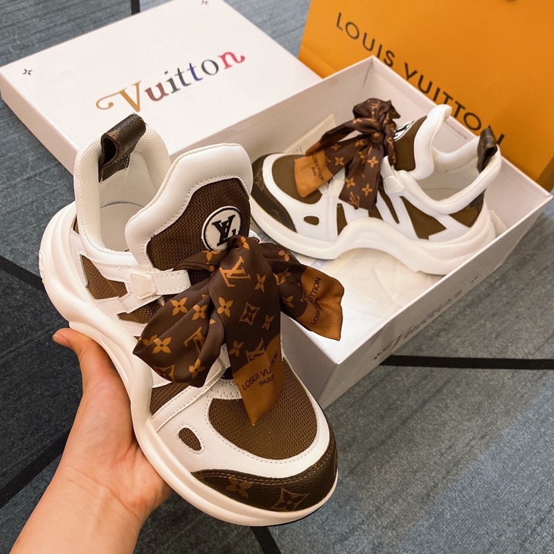 GIÀY LV WHITE BROWN LAI AU SC