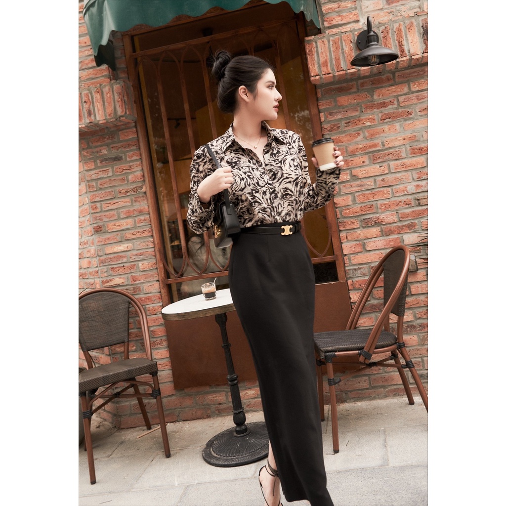 Áo sơ mi công sở họa tiết hoa hồng Liin Clothing SM4872