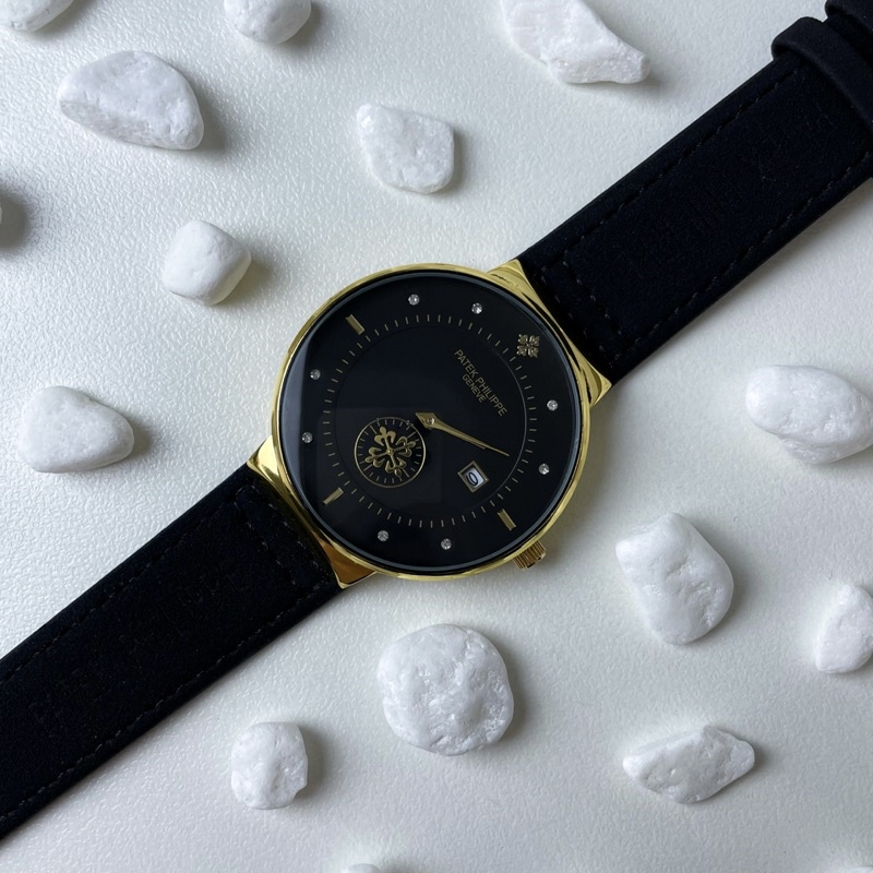 Đồng hồ nam Watchshop dây da mặt tròn đồng hồ đeo tay nam thời trang cá tính