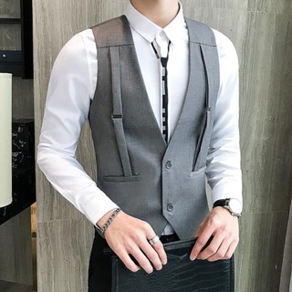 Áo gile nam cao cấp có đai cách điệu trẻ trung lịch lãm cuốn hút mọi ánh nhìn N41
