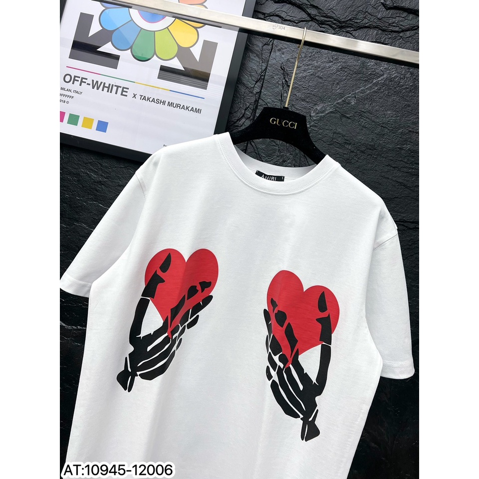 Áo Phông Nam In Hình Xương Trái Tim Cao Cấp - Áo Thun Nam Nữ Chất Cotton Mềm Mịn