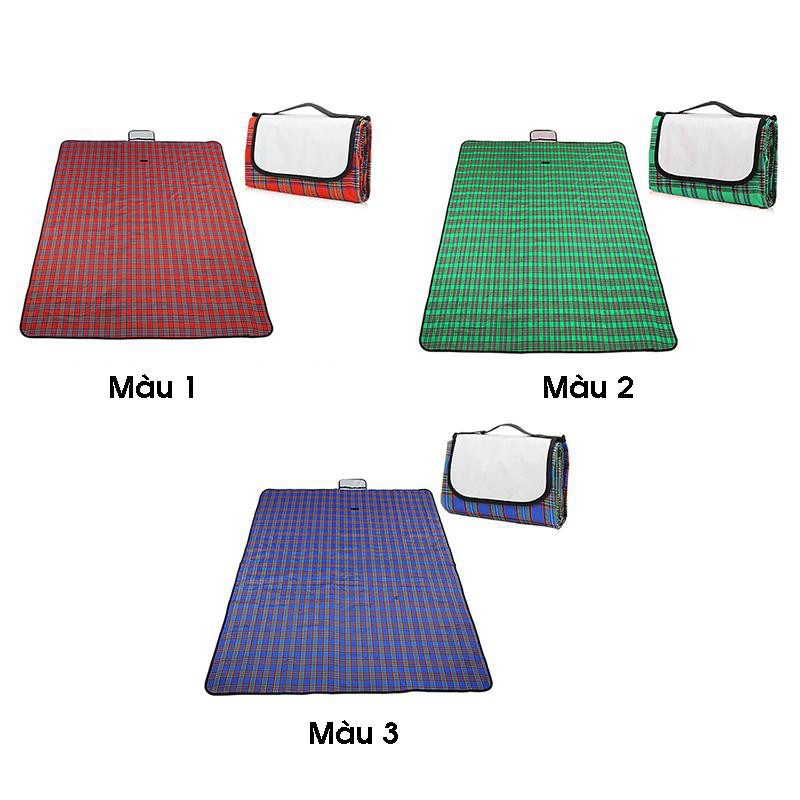 MVP3164 Thảm dã ngoại du lịch đi biển, bạt trải picnic cắm trại đi phượt kết hợp tập yoga gấp gọn sọc kẻ caro giá rẻ