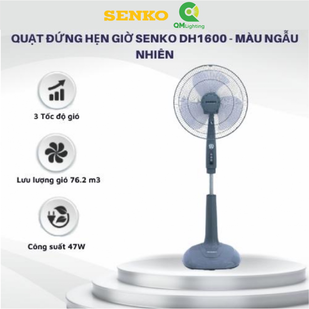 Quạt đứng hẹn giờ SENKO DH1600 - Màu ngẫu nhiên - Hàng chính hãng