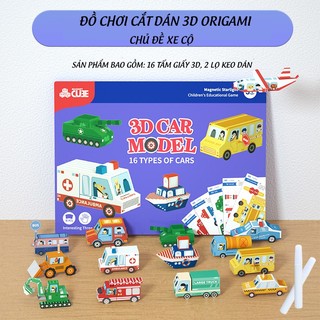 Bộ gấp hình 3D Origami - đồ chơi giáo dục sớm an toàn cho bé (không dùng kéo)