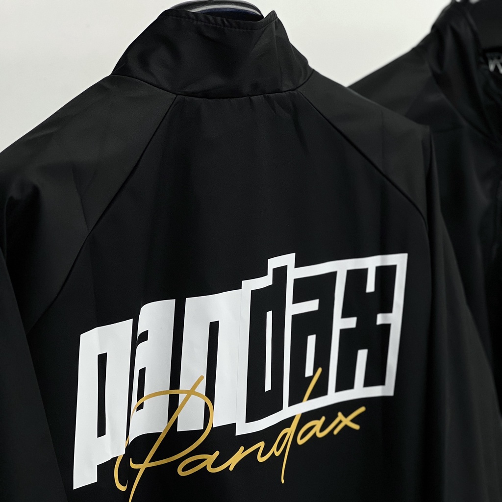 Áo khoác dù nam nữ pandax big logo , áo khoác gió local brand unisex , jacket form rộng size us cổ cao zip 2 lớp