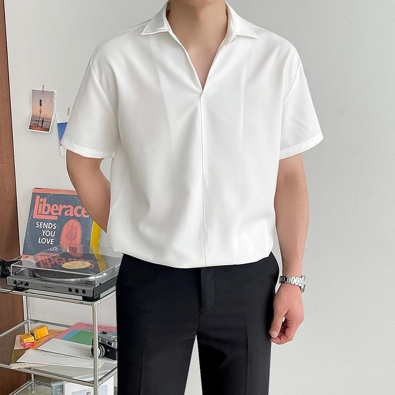 Áo Sơ mi ngắn tay thời trang nam Baggy, chất liệu vải lụa dày dặn phong cáchhàn quốc trẻ trung năng động. | BigBuy360 - bigbuy360.vn
