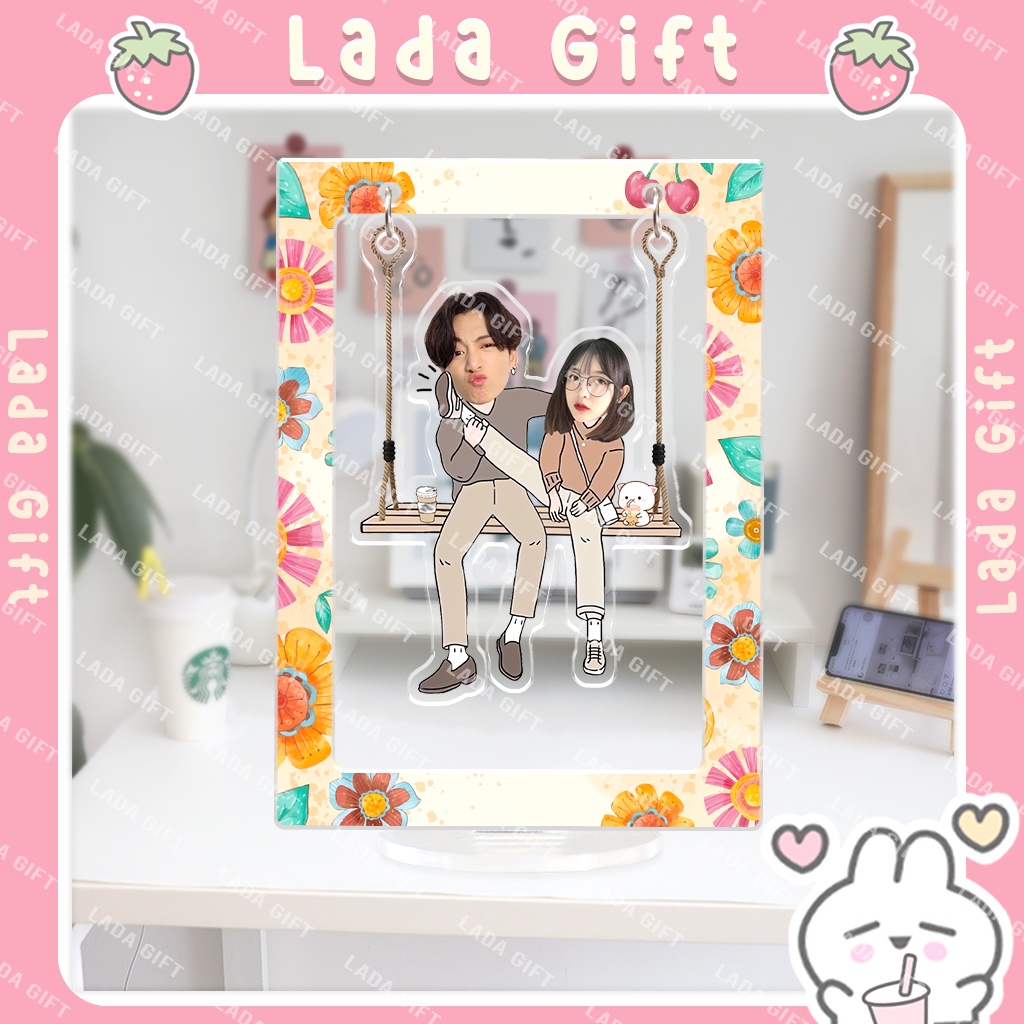 Xích đu standee in theo yêu cầu quà tặng cặp đôi có kèm hộp làm quà tặng