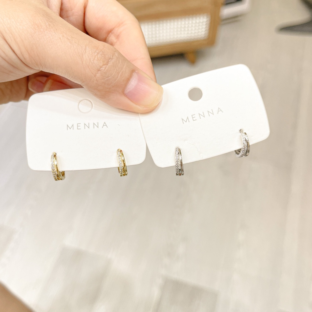 Bông tai nữ Bạc s925 + Titan + Hợp kim được phủ vàng.14K hoa tai – mk04 21