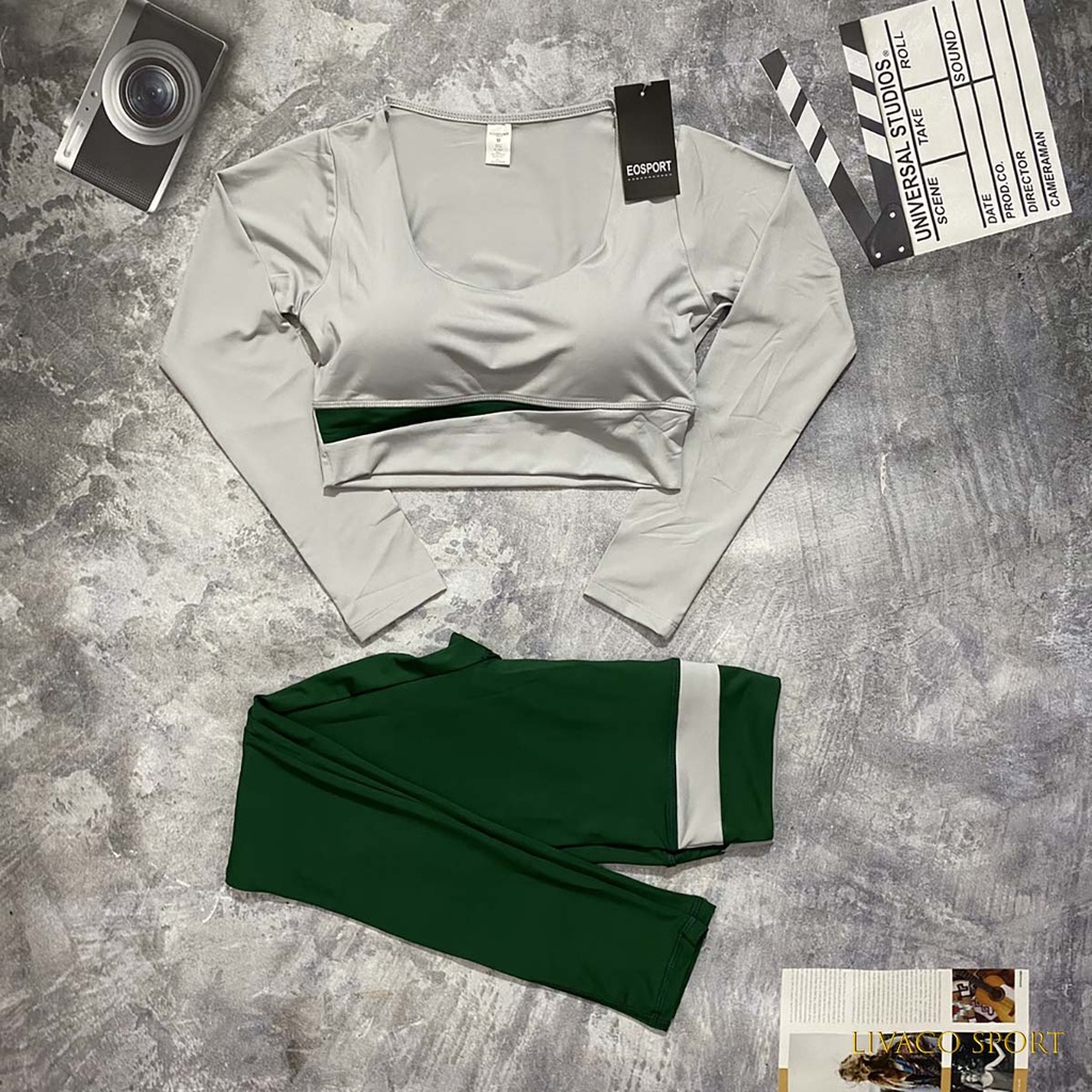 Đồ tập gym yoga erobic nữ Bộ tập thể thao Co Giãn 4 chiều kèm mút nâng đỡ vòng 1 và vòng 3