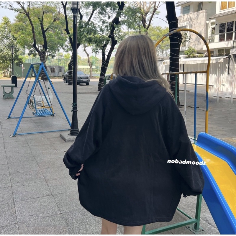 ÁO KHOÁC NỈ HOODIE ZIP OVERSIZE NOBADMOODS