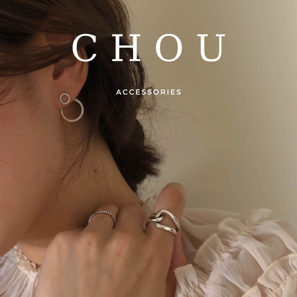 Bông Tai, Khuyên Tai Tròn Đính Đá | CHOU ACCESSORIES |