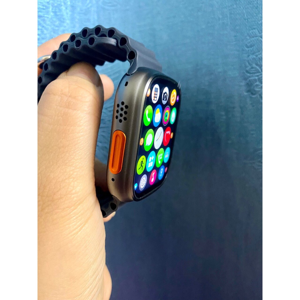 Đồng Hồ Thông Minh H12 Ultra+Pro   Series 8, Bản Chuẩn 49mm Có Ốc Thật Mặt Lưng, Thay Hình Nền, Chơi Game