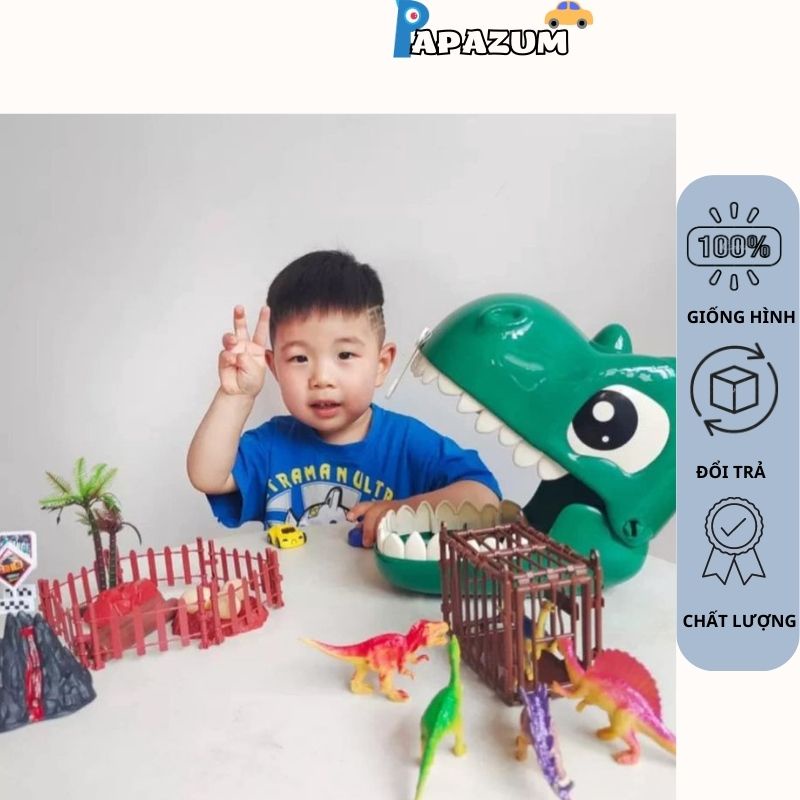 Đồ chơi cho bé balo khủng long kèm bộ đồ chơi 32 món bên trong tiện lợi PAPAZUM