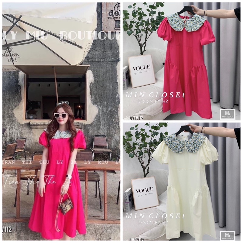 🔥🔥FREESHIP🔥VÁY SUÔNG CỔ BÈO HOA TAY BỒNG SIÊU ĐẸP. KÈM ẢNH THẬT