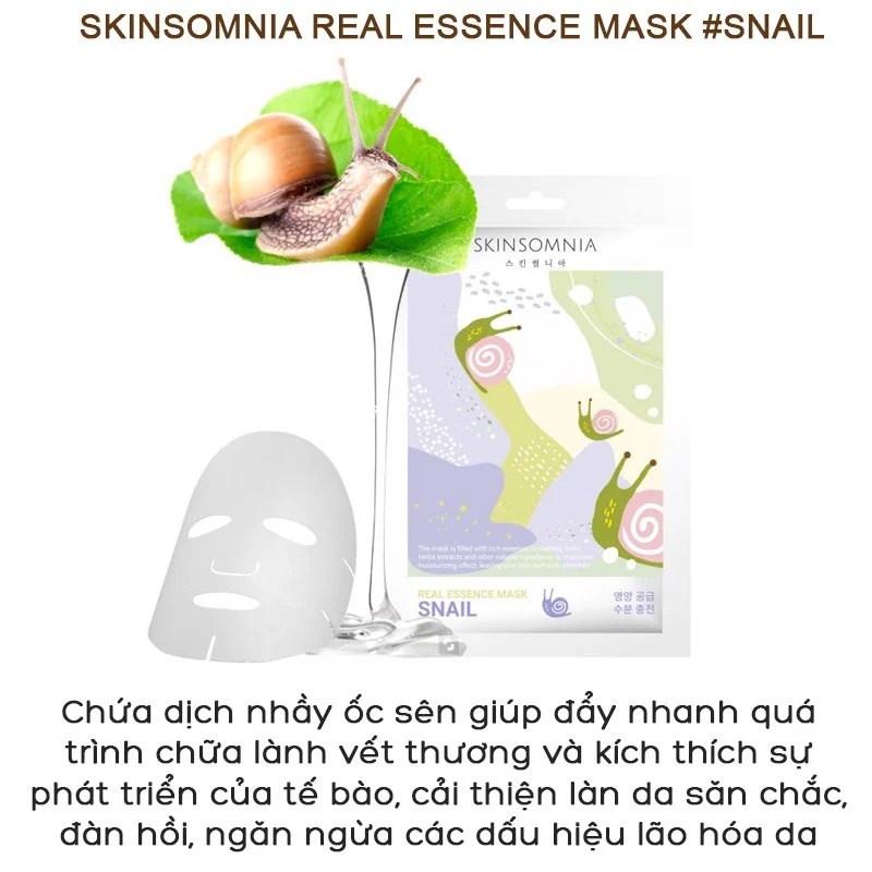 Mặt Nạ Miếng Giàu Tinh Chất Skinsomnia Real Essence Mask 28ml