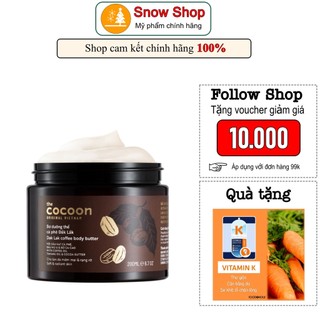 Bơ dưỡng thể Cocoon, Dưỡng thể cà phê Cocoon, Bơ dưỡng thể cà phê Đắk Lắk Cocoon 200ml