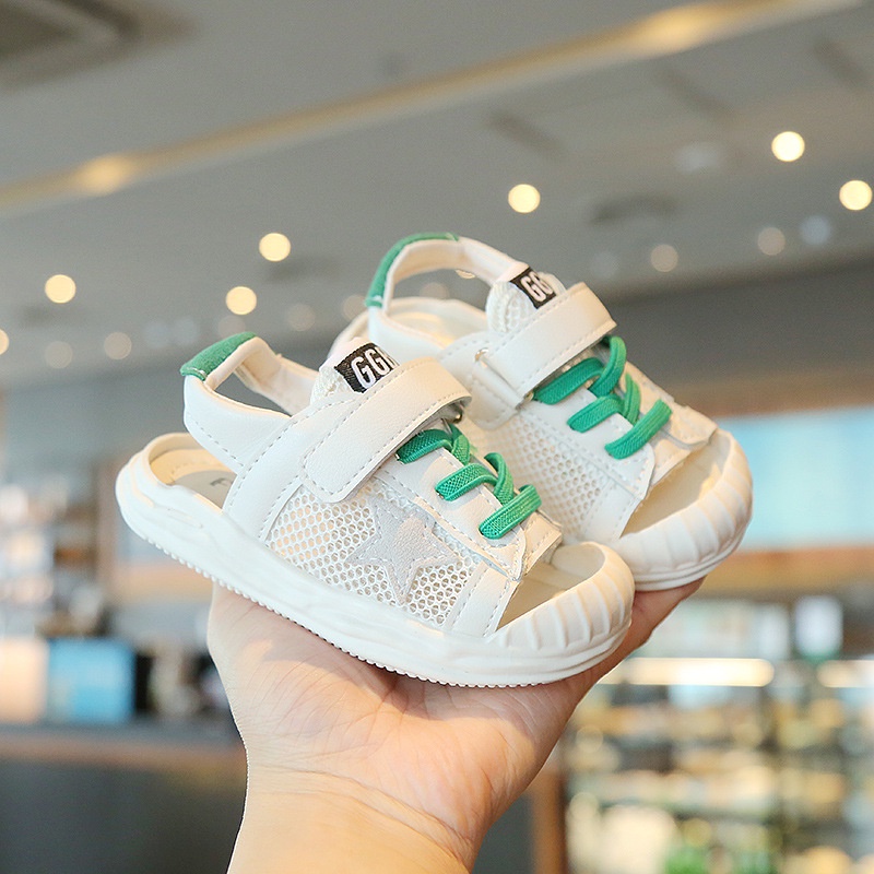 Sandal bé trai đi học, đi chơi phối lưới, chống vấp, đế mềm êm chân thoáng khí 618