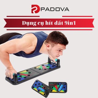 Bộ dụng cụ hít đất đa năng - chống đẩy sức chịu nặng có kẻ hướng dẫn 9in1 padova 8279