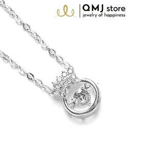 ] Dây chuyền bạc QMJ Vương miện đính đá sáng lấp lánh - Q031