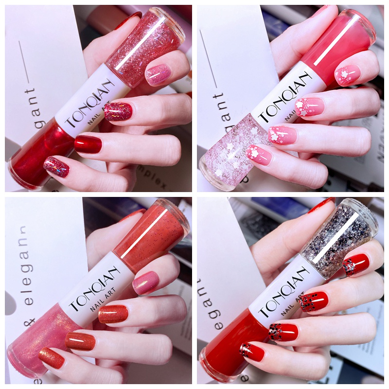 ✨✨Vào Năm 2023, Sơn Móng Tay Hai Tông Màu TikTok Nổi Tiếng Với Màu Sắc Nhấp Nháy Cùng Xu Hướng Đẹp, Cho Nữ Sinh, Trình Diễn Tay Trắng