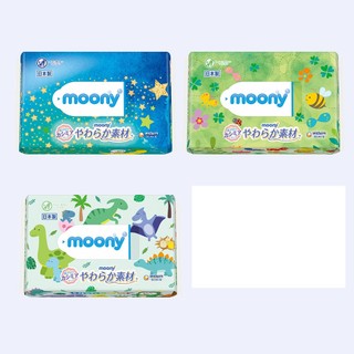 Set 5 gói Khăn ướt Moony nội địa Nhật gói 80 tờ/gói