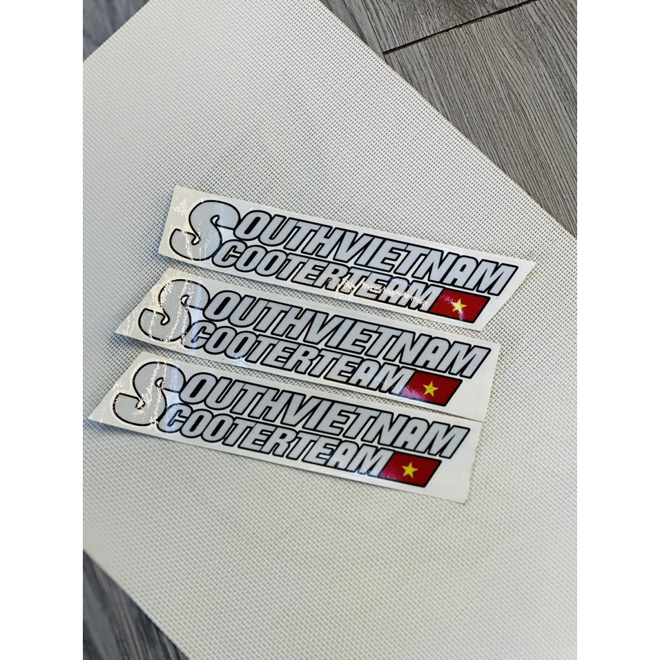 Tem Chữ Southvietnam Scooter Size 18CM in siêu trong, thường, phản quan, phản quang bốc ép