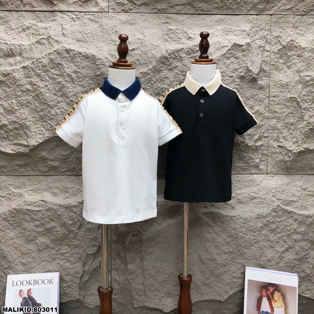 Áo phông polo Gucci viền vai bé trai