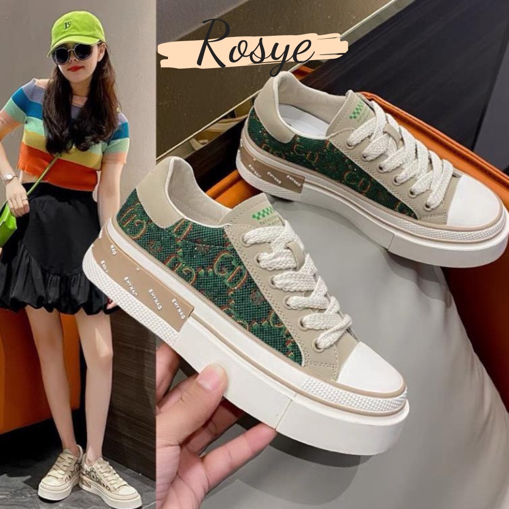 Giày thể thao nữ mẫu mới HOT 2022- Giày snaker nữ đế độn trắng siêu xinh ROSYE