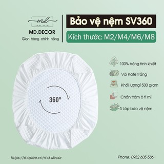 Tấm lót bảo vệ nệm sav - 360 độ md.decor - bedding ưu việt chất liệu cotton thoáng khí m4/m6/m8