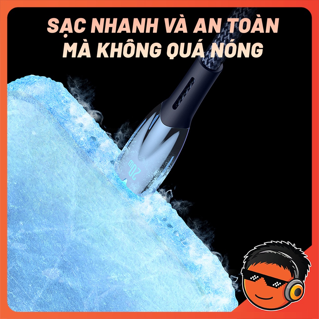 Dây Sạc Nhanh Baseus Glimmer C to L iP 20-27W | Siêu Bền, Truyền Dữ Liệu