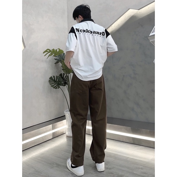Quần Kaki Ống Rộng Unisex Quần Kaki Hàn Quốc