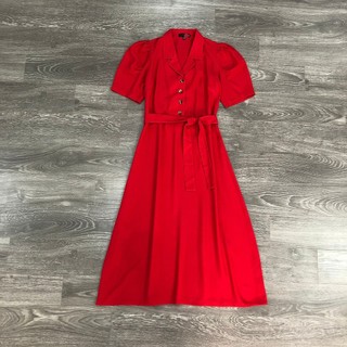 Đầm MIXX@ cổ vest 4 nút cột belt