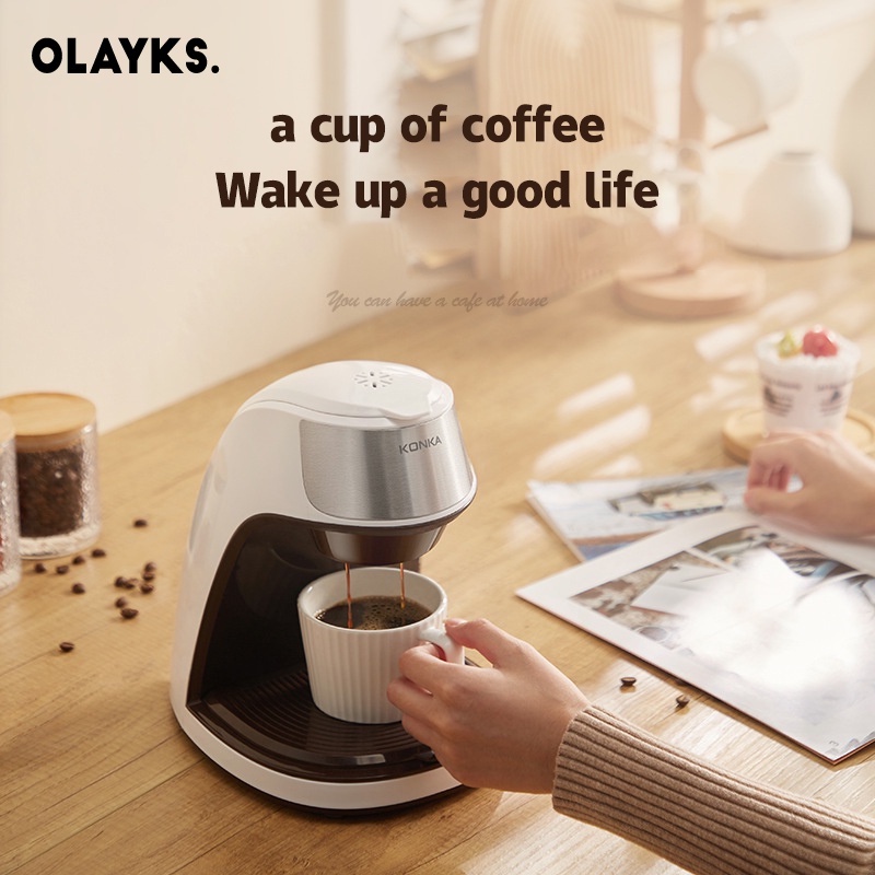 OLAYKS Máy pha cà phê hộ gia đình Mỹ xách tay văn phòng máy pha trà thơm máy pha cà phê bán tự động