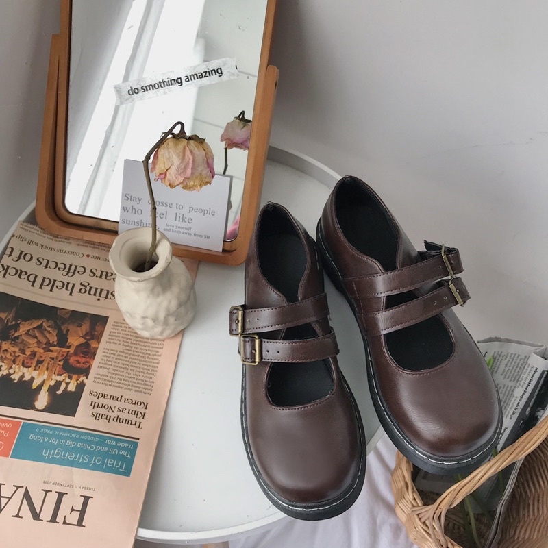 [ Có Sẵn] FREESHIP Giày ulzzang 2 quai da hàn quốc mã 004 CÓ ẢNH THẬT CUỐI