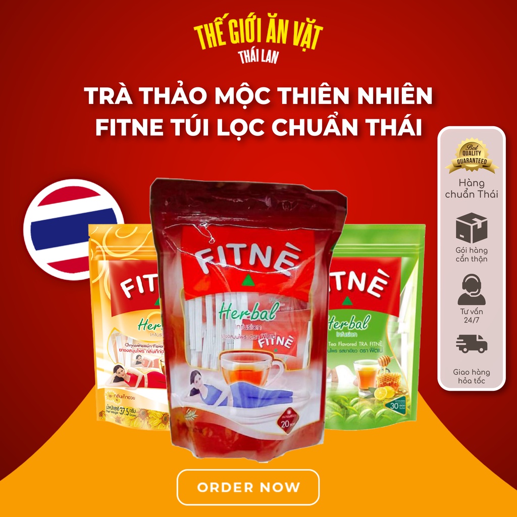 Trà thảo mộc thiên nhiên Fitne túi lọc chuẩn Thái Lan