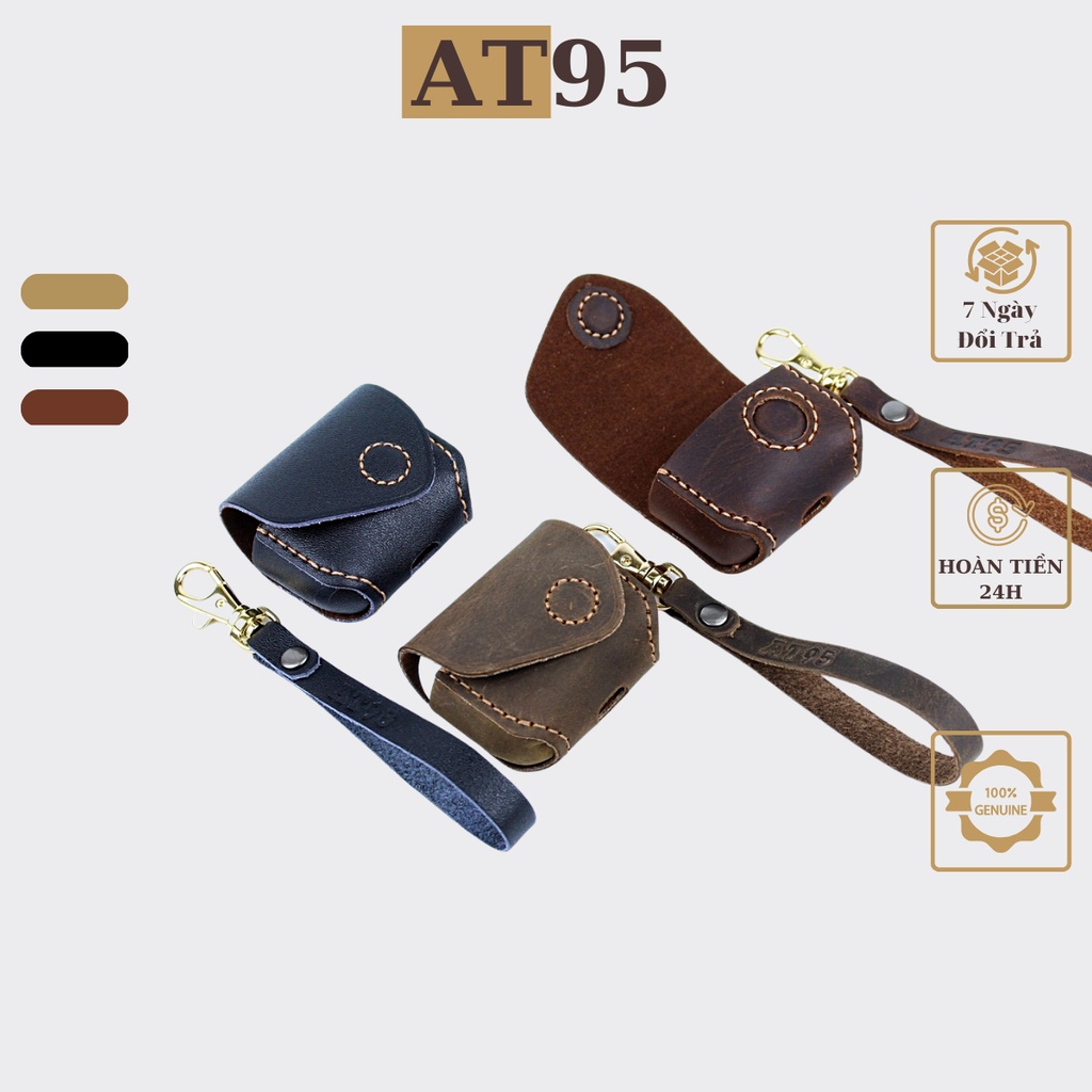 Bao da Airpods 3, Airpods Pro, Airpods Pro 2 da bò thật hàng thủ công thương hiệu W