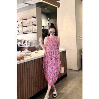 Đầm sát nách họa tiết hoa siêu dễ thương