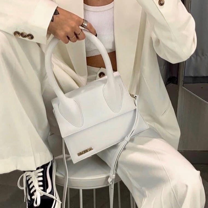 Túi Xách Jac. Que. Mus 1 Quai Size 20cm Màu Trắng